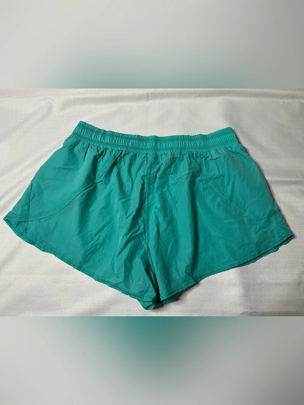 Anthropologie Daily Practice Teal Green Smocked Waist Flowy Shorts Sporty Resort